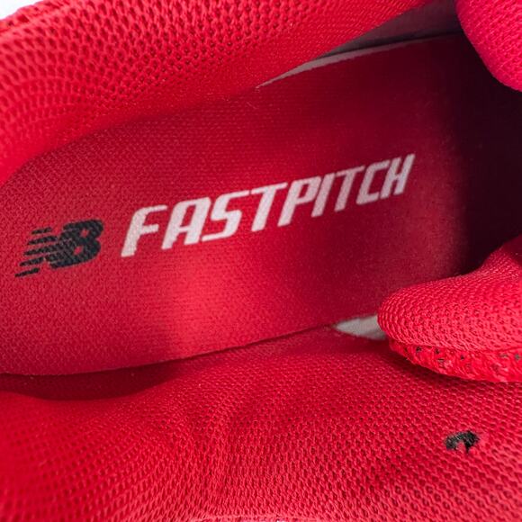 New Balance Fast Pitch Softball Metal Cleats Womens Size 6B Red Navy SMVELOA1 - Picture 6 of 7